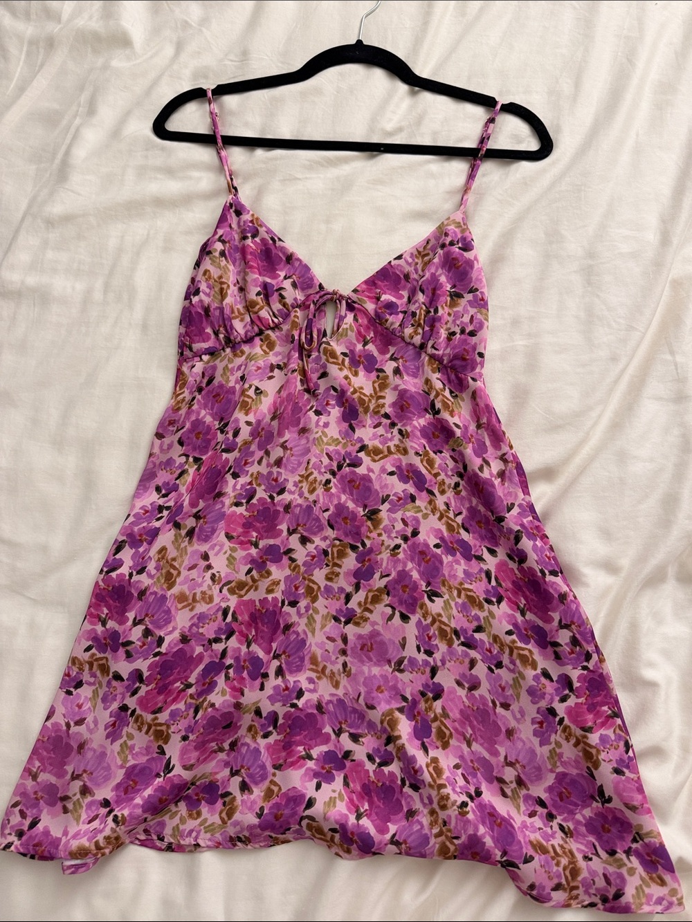 RESA Purple Floral Mini Slip Dress
